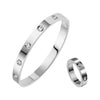 Silver Diamond Love Bracelet & Ring Set